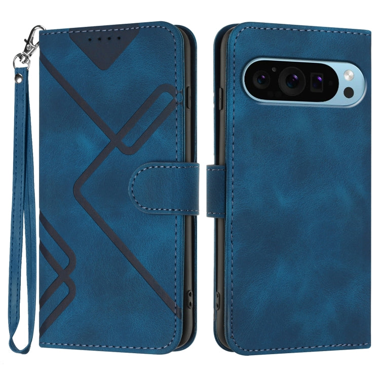 For Google Pixel 9 Line Pattern Skin Feel Leather Phone Case(Royal Blue) - Google Cases by PMC Jewellery | Online Shopping South Africa | PMC Jewellery | Buy Now Pay Later Mobicred