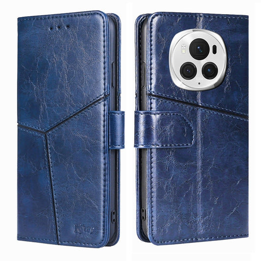 For Honor Magic6 Pro Geometric Stitching Leather Phone Case(Blue) - Honor Cases by PMC Jewellery | Online Shopping South Africa | PMC Jewellery | Buy Now Pay Later Mobicred