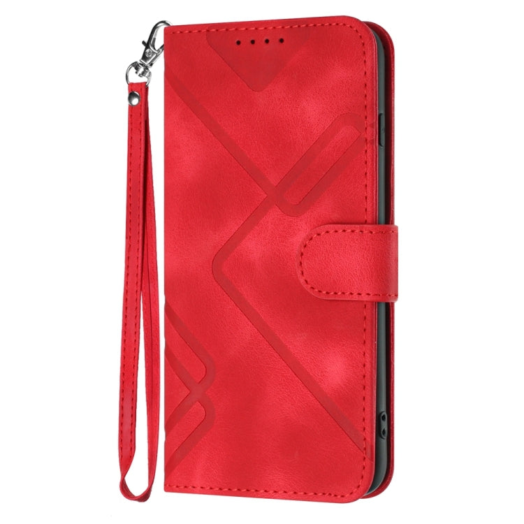 For Motorola Moto G Power 5G 2024 Line Pattern Skin Feel Leather Phone Case(Red) - Motorola Cases by PMC Jewellery | Online Shopping South Africa | PMC Jewellery | Buy Now Pay Later Mobicred