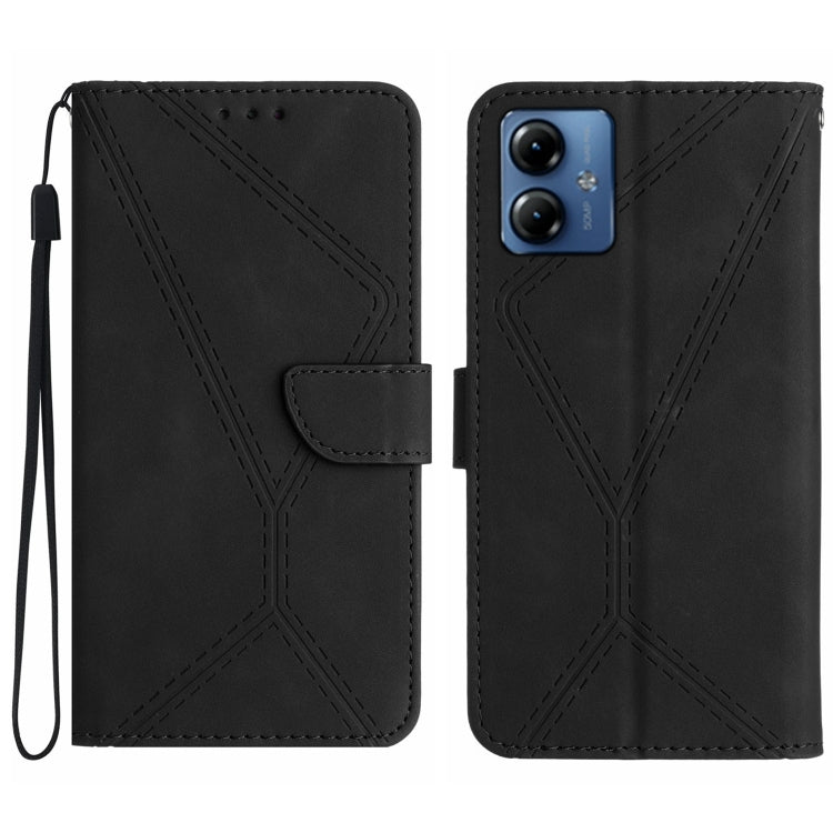 For Motorola Moto G14 Stitching Embossed Leather Phone Case(Black) - free shipping - PMC TechLife - Order now!