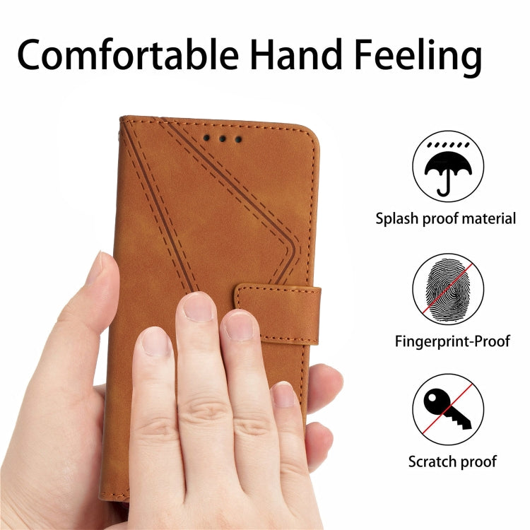 For Motorola Moto G Play 4G 2024 Stitching Embossed Leather Phone Case(Brown) - Motorola Cases by PMC Jewellery | Online Shopping South Africa | PMC Jewellery | Buy Now Pay Later Mobicred