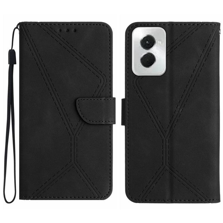 For Motorola Moto G Power 5G 2024 Stitching Embossed Leather Phone Case(Black) - Motorola Cases by PMC TechLife | Online Shopping South Africa | PMC TechLife | Buy Now Pay Later Mobicred