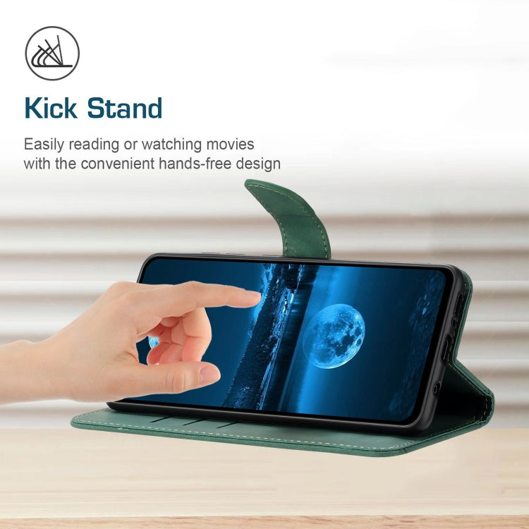 For Motorola Moto G Play 5G 2024 Stitching Embossed Leather Phone Case(Green) - Motorola Cases by PMC TechLife | Online Shopping South Africa | PMC TechLife | Buy Now Pay Later Mobicred