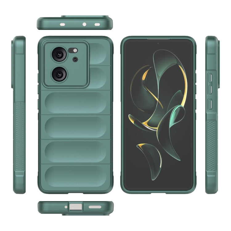 For Xiaomi Redmi K60 Ultra Magic Shield TPU + Flannel Phone Case(Dark Green) - Redmi K60 Ultra Cases by PMC TechLife | Online Shopping South Africa | PMC TechLife | Buy Now Pay Later Mobicred