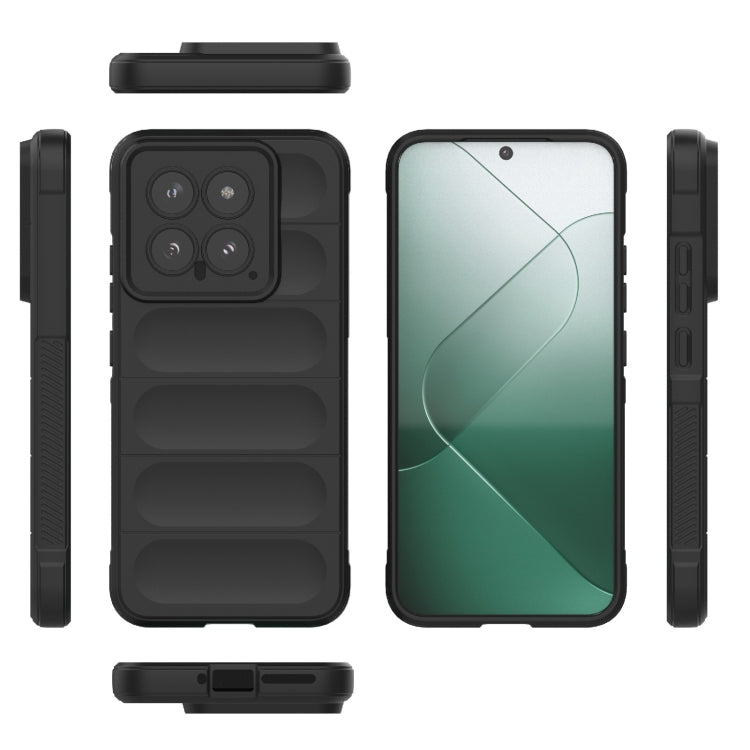 For Xiaomi 14 5G Magic Shield TPU + Flannel Phone Case(Black) - 14 Cases by PMC Jewellery | Online Shopping South Africa | PMC Jewellery | Buy Now Pay Later Mobicred