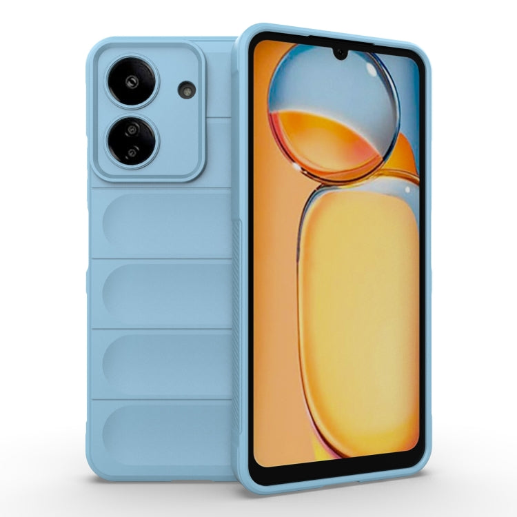For Xiaomi Redmi 13C 4G Global Magic Shield TPU + Flannel Phone Case(Light Blue) - 13C Cases by PMC TechLife | Online Shopping South Africa | PMC TechLife | Buy Now Pay Later Mobicred