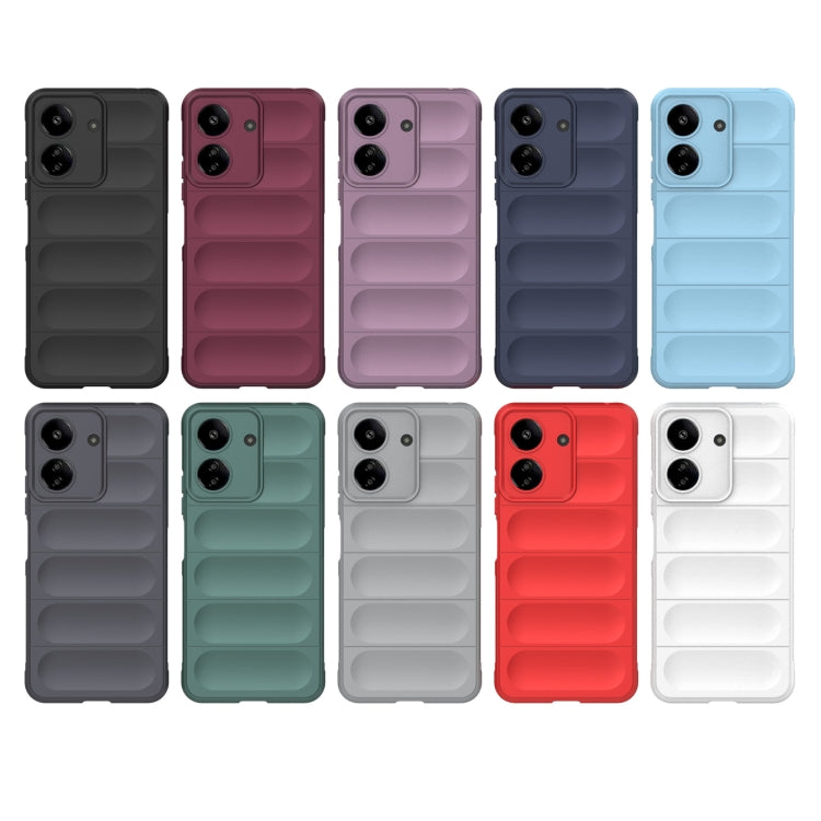 For Xiaomi Redmi 13C 4G Global Magic Shield TPU + Flannel Phone Case(White) - 13C Cases by PMC TechLife | Online Shopping South Africa | PMC TechLife | Buy Now Pay Later Mobicred