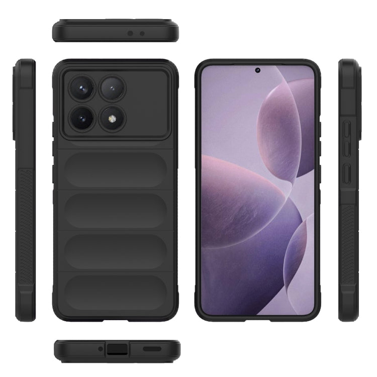 For Xiaomi Redmi K70 / K70 Pro 5G Magic Shield TPU + Flannel Phone Case(Black) - K70 Pro Cases by PMC TechLife | Online Shopping South Africa | PMC TechLife | Buy Now Pay Later Mobicred