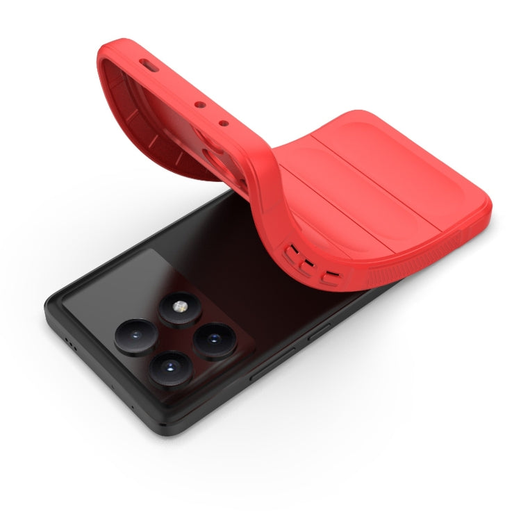 For Xiaomi Redmi K70E 5G Magic Shield TPU + Flannel Phone Case(Red) - K70E Cases by PMC TechLife | Online Shopping South Africa | PMC TechLife | Buy Now Pay Later Mobicred
