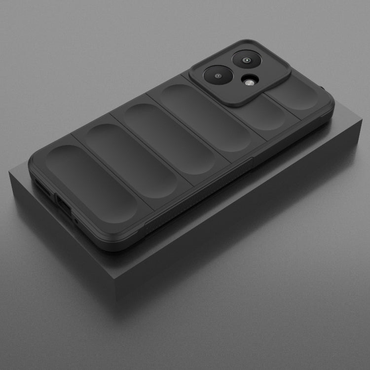 For Xiaomi Redmi 13C 5G Magic Shield TPU + Flannel Phone Case(Black) - 13C Cases by PMC TechLife | Online Shopping South Africa | PMC TechLife | Buy Now Pay Later Mobicred