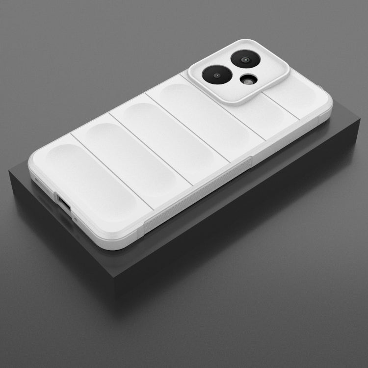 For Xiaomi Redmi 13C 5G Magic Shield TPU + Flannel Phone Case(White) - 13C Cases by PMC TechLife | Online Shopping South Africa | PMC TechLife | Buy Now Pay Later Mobicred