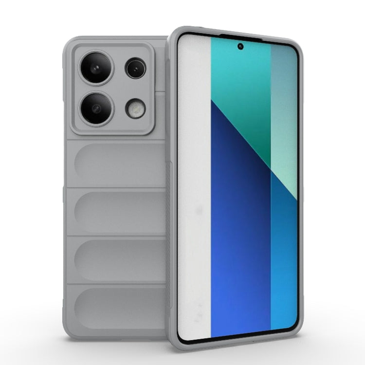 For Xiaomi Redmi Note 13 4G Global Magic Shield TPU + Flannel Phone Case(Grey) - Note 13 Cases by PMC TechLife | Online Shopping South Africa | PMC TechLife | Buy Now Pay Later Mobicred