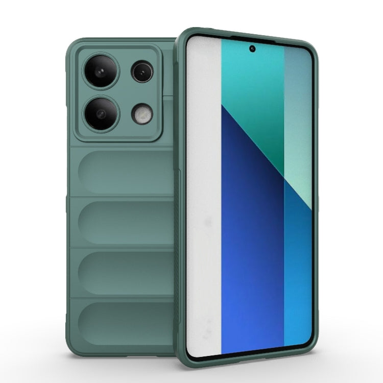 For Xiaomi Redmi Note 13 4G Global Magic Shield TPU + Flannel Phone Case(Dark Green) - Note 13 Cases by PMC TechLife | Online Shopping South Africa | PMC TechLife | Buy Now Pay Later Mobicred