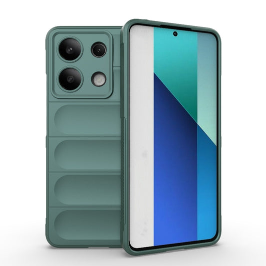 For Xiaomi Redmi Note 13 4G Global Magic Shield TPU + Flannel Phone Case(Dark Green) - Note 13 Cases by PMC Jewellery | Online Shopping South Africa | PMC Jewellery | Buy Now Pay Later Mobicred