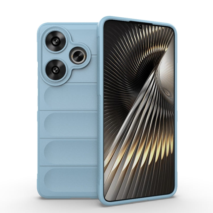 For Xiaomi Redmi Turbo 3 5G Magic Shield TPU + Flannel Phone Case(Light Blue) - Xiaomi Cases by PMC TechLife | Online Shopping South Africa | PMC TechLife | Buy Now Pay Later Mobicred