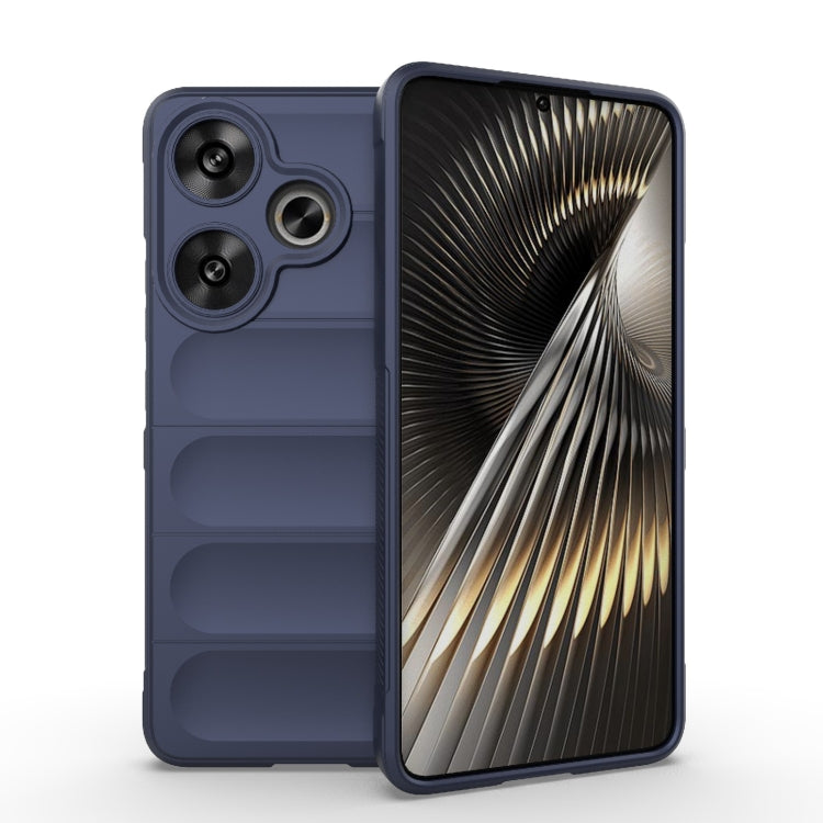 For Xiaomi Redmi Turbo 3 5G Magic Shield TPU + Flannel Phone Case(Dark Blue) - Xiaomi Cases by PMC TechLife | Online Shopping South Africa | PMC TechLife | Buy Now Pay Later Mobicred