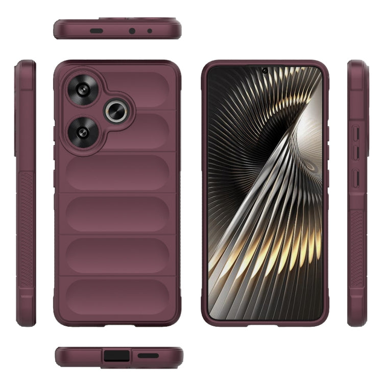 For Xiaomi Redmi Turbo 3 5G Magic Shield TPU + Flannel Phone Case(Wine Red) - Xiaomi Cases by PMC Jewellery | Online Shopping South Africa | PMC Jewellery | Buy Now Pay Later Mobicred