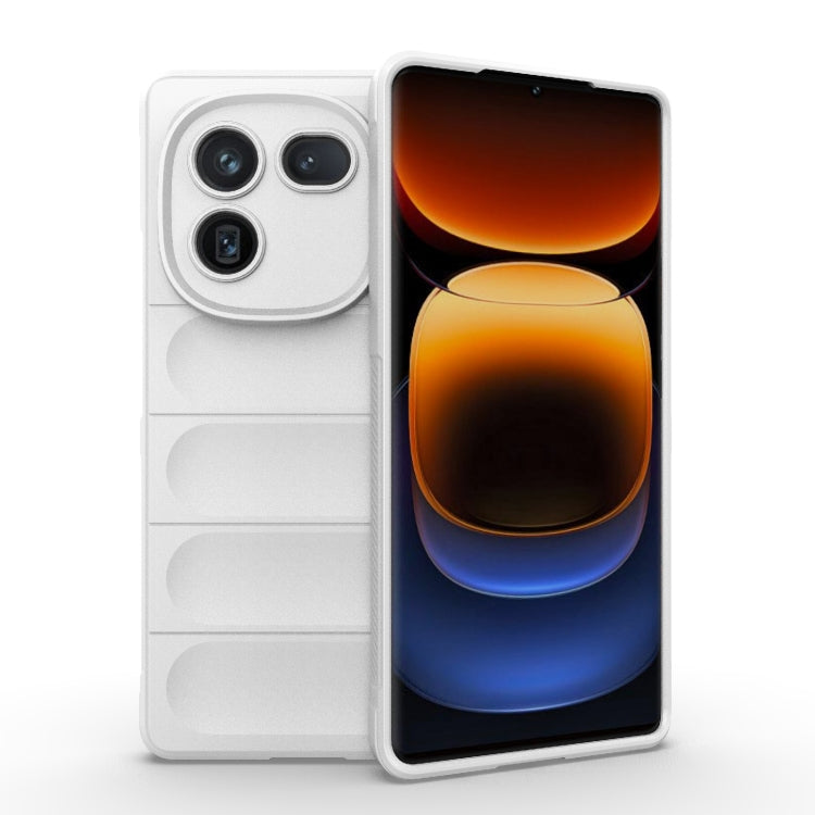 For vivo iQOO 12 Pro 5G Magic Shield TPU + Flannel Phone Case(White) - iQOO 12 Pro Cases by PMC TechLife | Online Shopping South Africa | PMC TechLife