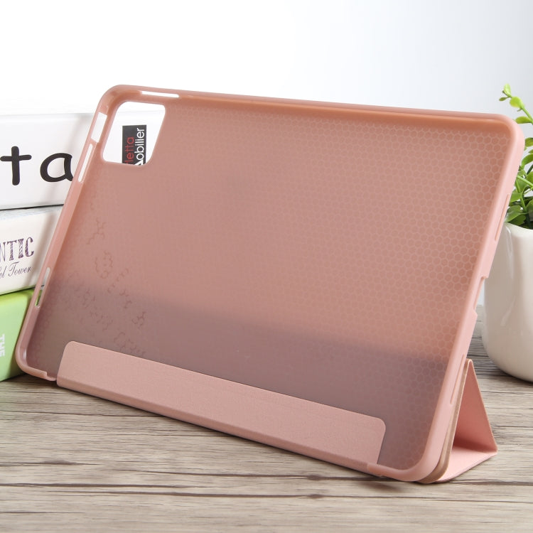 For Xiaomi Pad 6 Max 14 Three-fold Holder Flip Tablet Leather Case(Rose Gold) - More Tablet Cases by PMC Jewellery | Online Shopping South Africa | PMC Jewellery | Buy Now Pay Later Mobicred