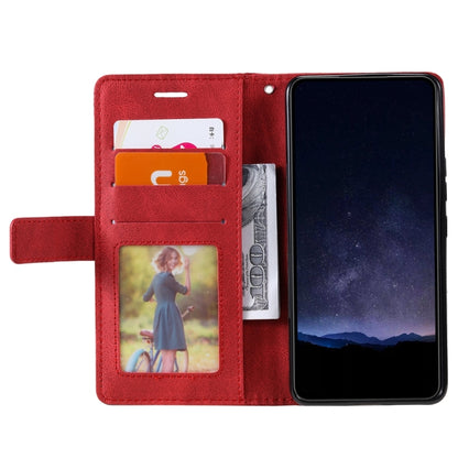 For Samsung Galaxy S24 Ultra 5G Skin Feel Splicing Leather Phone Case(Red) - Galaxy S24 Ultra 5G Cases by PMC Jewellery | Online Shopping South Africa | PMC Jewellery