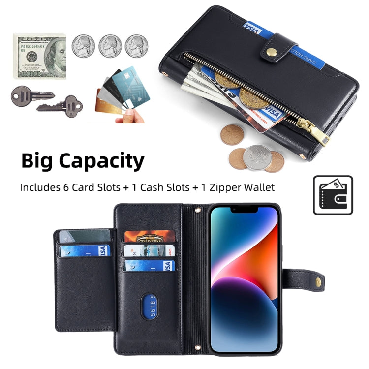 For OnePlus Nord CE4 Sheep Texture Cross-body Zipper Wallet Leather Phone Case(Black) - OnePlus Cases by PMC TechLife | Online Shopping South Africa | PMC TechLife | Buy Now Pay Later Mobicred