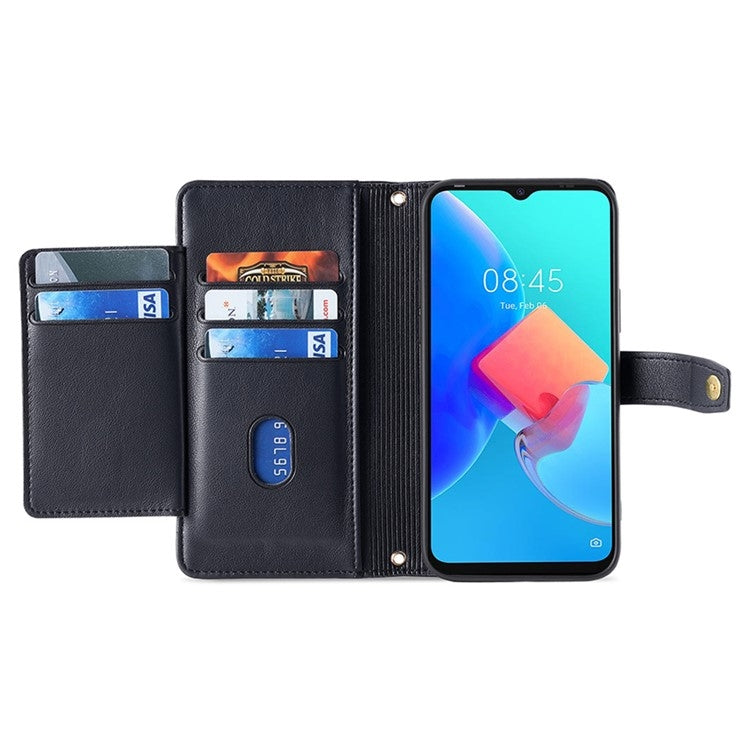 For Huawei nova 12 5G Sheep Texture Cross-body Zipper Wallet Leather Phone Case(Black) - Huawei Cases by PMC TechLife | Online Shopping South Africa | PMC TechLife | Buy Now Pay Later Mobicred