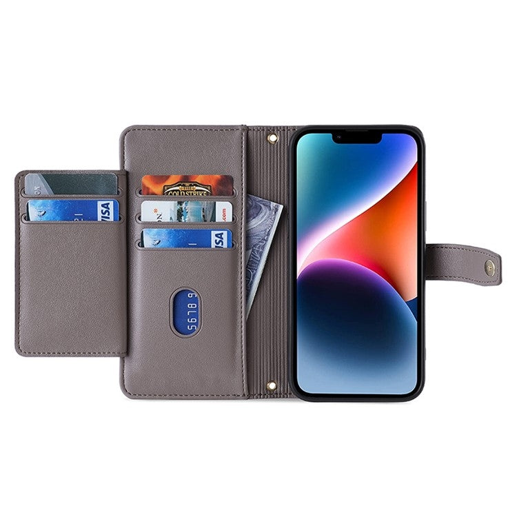 For Huawei nova 12 5G Sheep Texture Cross-body Zipper Wallet Leather Phone Case(Grey) - Huawei Cases by PMC TechLife | Online Shopping South Africa | PMC TechLife | Buy Now Pay Later Mobicred