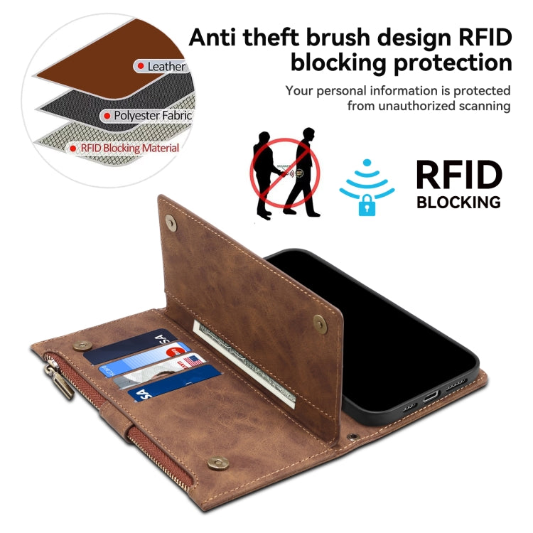 For Google Pixel 8 ESEBLE Retro Frosted RFID Flip Leather Phone Case(Brown) - Google Cases by ESEBLE | Online Shopping South Africa | PMC TechLife | Buy Now Pay Later Mobicred