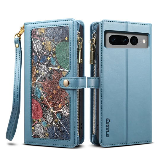 For Google Pixel 8 ESEBLE Star Series Lanyard Zipper Wallet RFID Leather Case(Blue) - Google Cases by ESEBLE | Online Shopping South Africa | PMC Jewellery | Buy Now Pay Later Mobicred