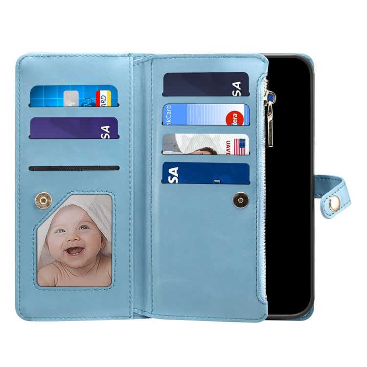 For Google Pixel 8 ESEBLE Star Series Lanyard Zipper Wallet RFID Leather Case(Blue) - Google Cases by ESEBLE | Online Shopping South Africa | PMC TechLife | Buy Now Pay Later Mobicred