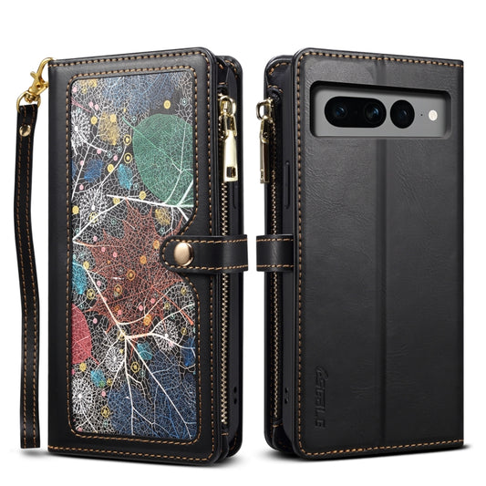 For Google Pixel 8 ESEBLE Star Series Lanyard Zipper Wallet RFID Leather Case(Black) - Google Cases by ESEBLE | Online Shopping South Africa | PMC Jewellery | Buy Now Pay Later Mobicred