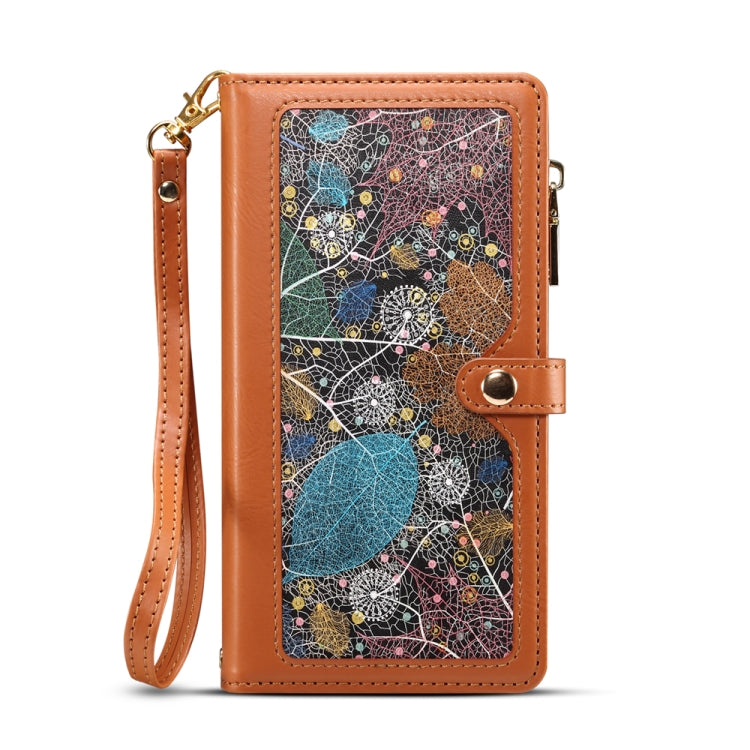 For Google Pixel 7a ESEBLE Star Series Lanyard Zipper Wallet RFID Leather Case(Brown) - Google Cases by ESEBLE | Online Shopping South Africa | PMC TechLife | Buy Now Pay Later Mobicred