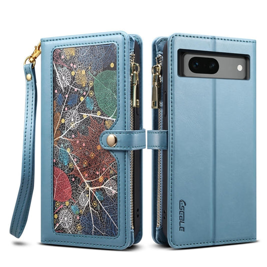 For Google Pixel 7a ESEBLE Star Series Lanyard Zipper Wallet RFID Leather Case(Blue) - Google Cases by ESEBLE | Online Shopping South Africa | PMC Jewellery | Buy Now Pay Later Mobicred