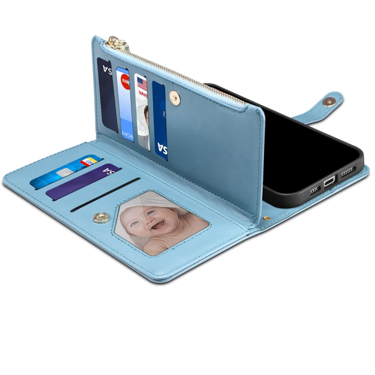 For Google Pixel 7a ESEBLE Star Series Lanyard Zipper Wallet RFID Leather Case(Blue) - Google Cases by ESEBLE | Online Shopping South Africa | PMC TechLife | Buy Now Pay Later Mobicred