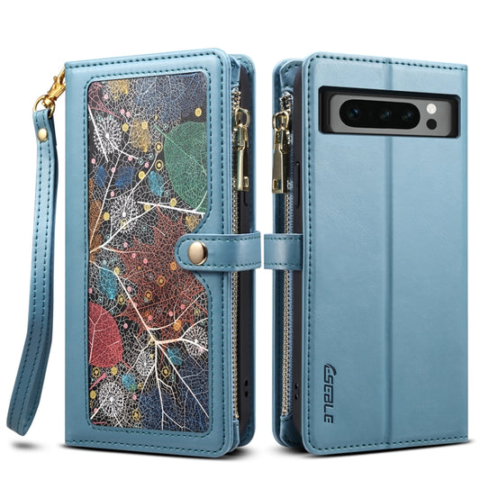 For Google Pixel 8 Pro ESEBLE Star Series Lanyard Zipper Wallet RFID Leather Case(Blue) - Google Cases by ESEBLE | Online Shopping South Africa | PMC Jewellery | Buy Now Pay Later Mobicred