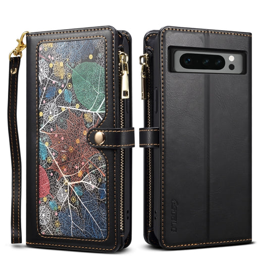 For Google Pixel 8 Pro ESEBLE Star Series Lanyard Zipper Wallet RFID Leather Case(Black) - Google Cases by ESEBLE | Online Shopping South Africa | PMC Jewellery | Buy Now Pay Later Mobicred