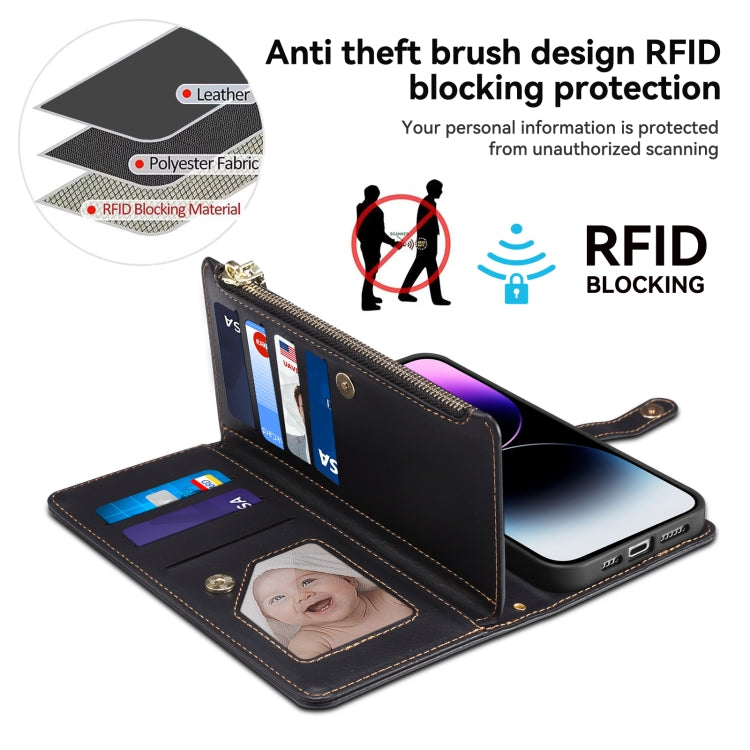 For Google Pixel 8A ESEBLE Star Series Lanyard Zipper Wallet RFID Leather Case(Black) - Google Cases by ESEBLE | Online Shopping South Africa | PMC TechLife | Buy Now Pay Later Mobicred
