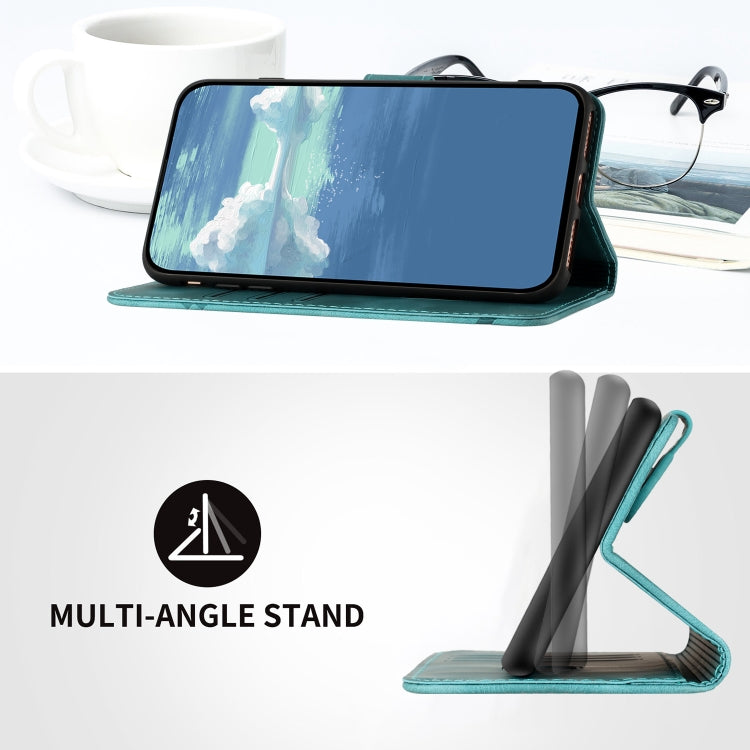 For Xiaomi Redmi Note 12 4G Global Line Pattern Skin Feel Leather Phone Case(Light Blue) - Xiaomi Cases by PMC TechLife | Online Shopping South Africa | PMC TechLife | Buy Now Pay Later Mobicred