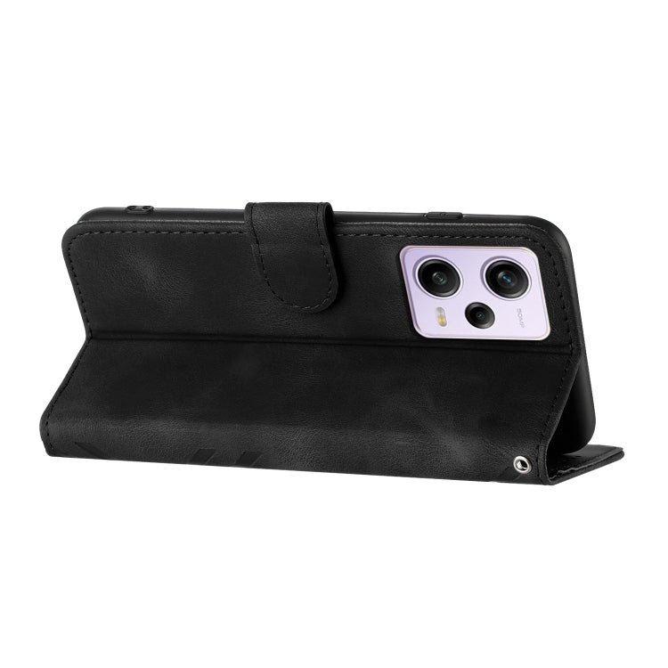 For Xiaomi Redmi Note 12 Pro 4G/5G Global Line Pattern Skin Feel Leather Phone Case(Black) - Xiaomi Cases by PMC TechLife | Online Shopping South Africa | PMC TechLife | Buy Now Pay Later Mobicred