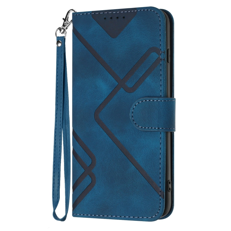 For Xiaomi Redmi K70E Line Pattern Skin Feel Leather Phone Case(Royal Blue) - K70E Cases by PMC Jewellery | Online Shopping South Africa | PMC Jewellery | Buy Now Pay Later Mobicred