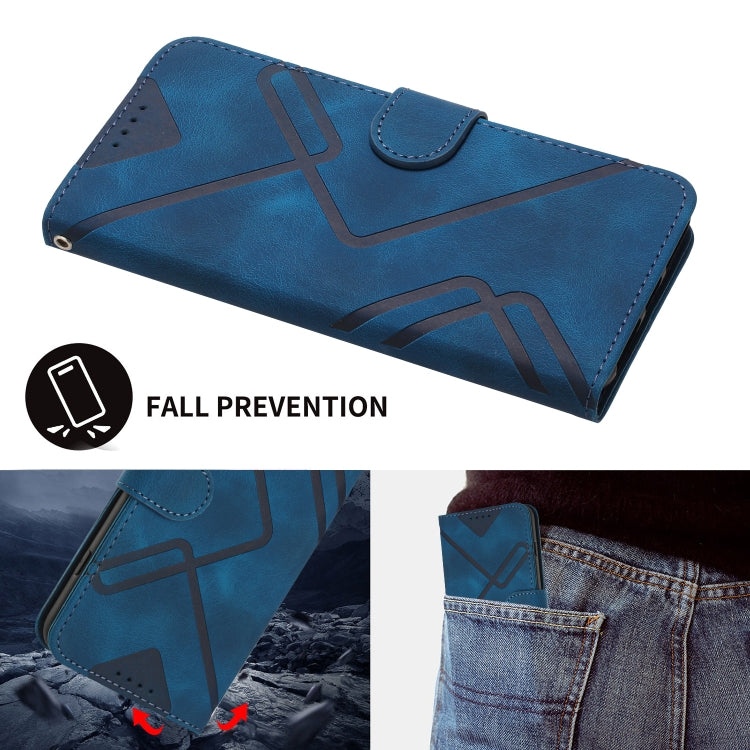 For Xiaomi Redmi K70E Line Pattern Skin Feel Leather Phone Case(Royal Blue) - K70E Cases by PMC TechLife | Online Shopping South Africa | PMC TechLife | Buy Now Pay Later Mobicred