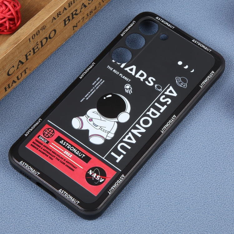 For Samsung Galaxy S21 FE 5G Astronaut Pattern Silicone Straight Edge Phone Case(Mars Astronaut-Black) - Galaxy Phone Cases by PMC TechLife | Online Shopping South Africa | PMC TechLife | Buy Now Pay Later Mobicred