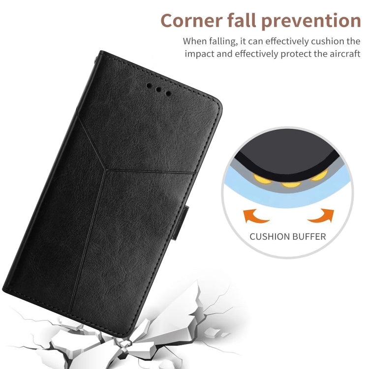 For Realme 11 Pro 5G / 11 Pro+ 5G HT01 Y-shaped Pattern Flip Leather Phone Case(Black) - Realme Cases by PMC TechLife | Online Shopping South Africa | PMC TechLife | Buy Now Pay Later Mobicred