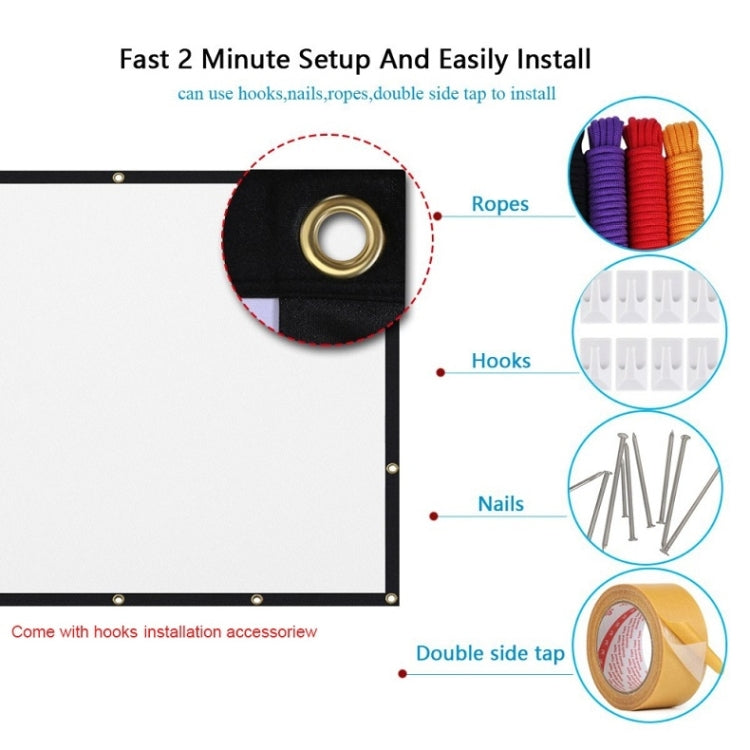 Simple Folding Thin Polyester Projector Film Curtain, Size:180 inch 16:9 - Film Curtains by PMC TechLife | Online Shopping South Africa | PMC TechLife | Buy Now Pay Later Mobicred