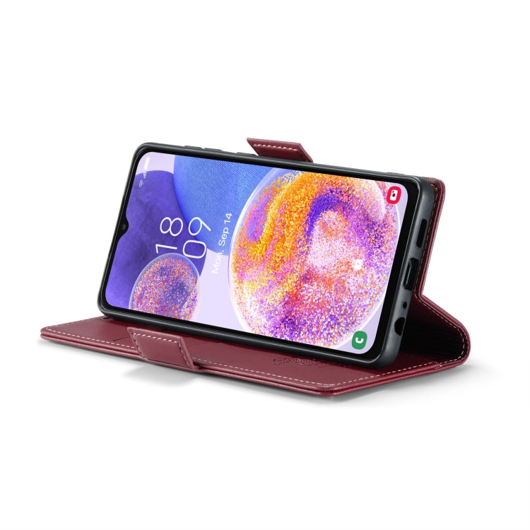 For Samsung Galaxy A23 CaseMe 023 Butterfly Buckle Litchi Texture RFID Anti-theft Leather Phone Case(Wine Red) - Galaxy Phone Cases by CaseMe | Online Shopping South Africa | PMC Jewellery | Buy Now Pay Later Mobicred