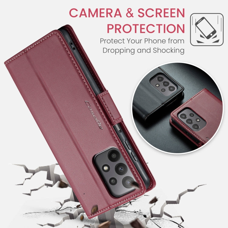 For Samsung Galaxy A23 CaseMe 023 Butterfly Buckle Litchi Texture RFID Anti-theft Leather Phone Case(Wine Red) - Galaxy Phone Cases by CaseMe | Online Shopping South Africa | PMC Jewellery | Buy Now Pay Later Mobicred