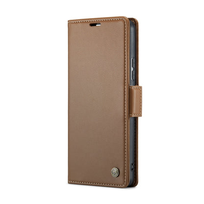 For Samsung Galaxy A34 5G CaseMe 023 Butterfly Buckle Litchi Texture RFID Anti-theft Leather Phone Case(Brown) - Galaxy Phone Cases by CaseMe | Online Shopping South Africa | PMC Jewellery | Buy Now Pay Later Mobicred