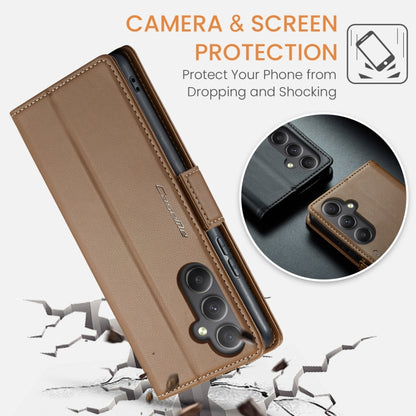 For Samsung Galaxy A34 5G CaseMe 023 Butterfly Buckle Litchi Texture RFID Anti-theft Leather Phone Case(Brown) - Galaxy Phone Cases by CaseMe | Online Shopping South Africa | PMC Jewellery | Buy Now Pay Later Mobicred