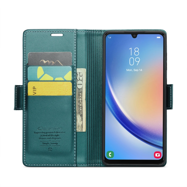 For Samsung Galaxy A34 5G CaseMe 023 Butterfly Buckle Litchi Texture RFID Anti-theft Leather Phone Case(Pearly Blue) - Galaxy Phone Cases by CaseMe | Online Shopping South Africa | PMC Jewellery | Buy Now Pay Later Mobicred