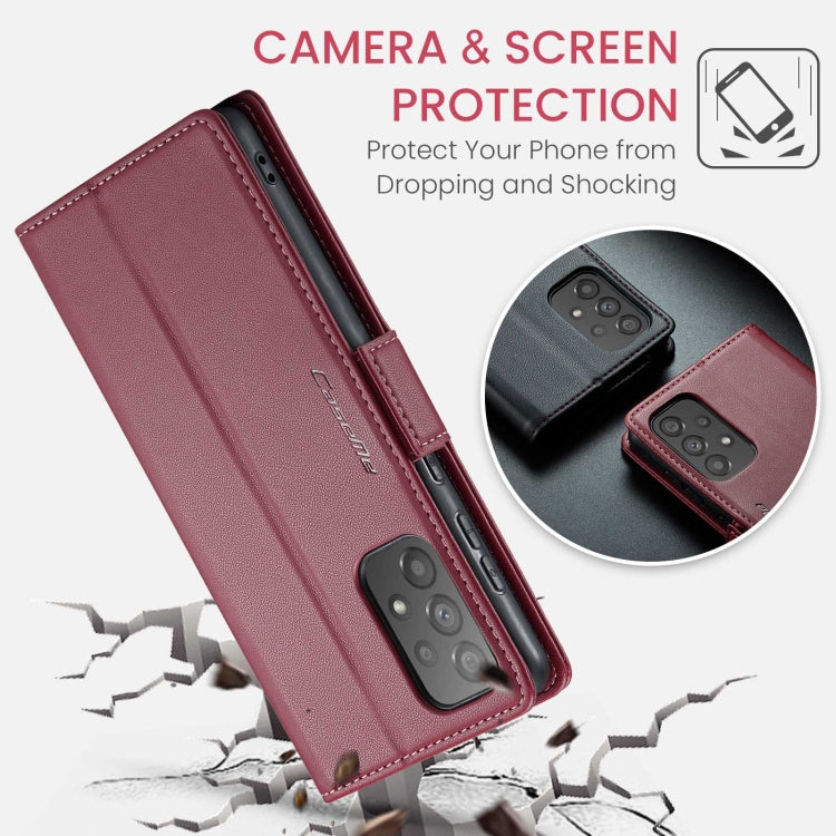 For Samsung Galaxy A73 5G CaseMe 023 Butterfly Buckle Litchi Texture RFID Anti-theft Leather Phone Case(Wine Red) - Galaxy Phone Cases by CaseMe | Online Shopping South Africa | PMC Jewellery | Buy Now Pay Later Mobicred